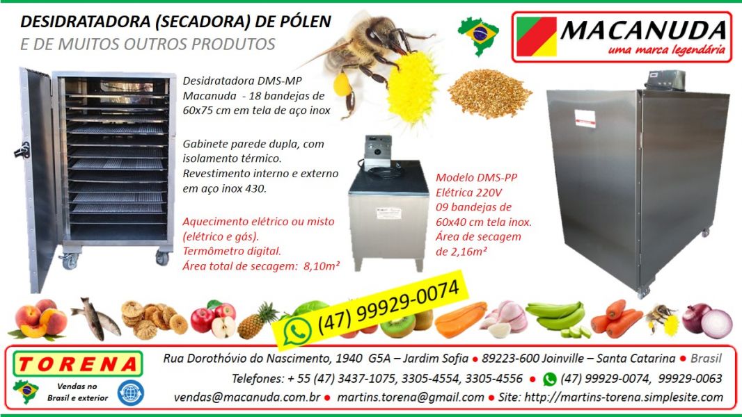 Máquina profissional secadora de pólen marca Macanuda
