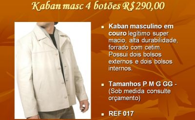 Casacos e jaquetas em couro legítimo