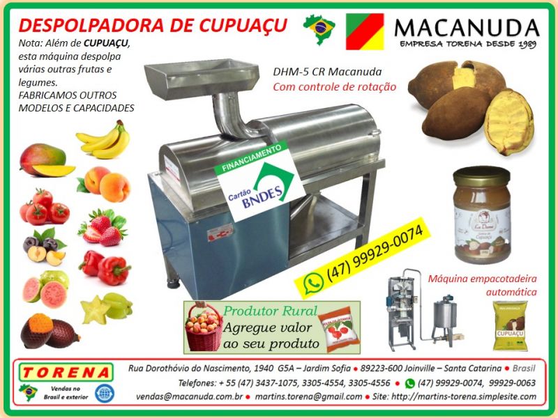 Fabricar polpa de cupuaçu máquinas da marca Macanuda