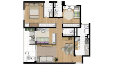 Lançamento de Apartamentos em São Bernardo, 2 e 3 dormitórios - 107 m², 91m² e 70m²