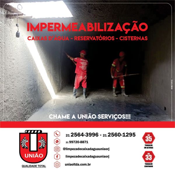 Impermeabilização de reservatório de água no Rio de Janeiro