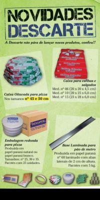 Embalagens p/ Pizza, Salgados, Esfihas, Doces, Bolos e muito mais...