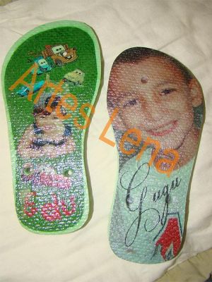 artesanato e customização das sandálias havaianas com fotografia - imagens