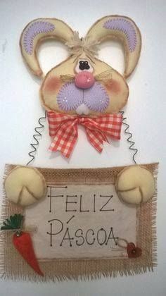 Coelhos de Páscoa em Feltro Vários Modelos Tam. Grande Dadimel Presentes
