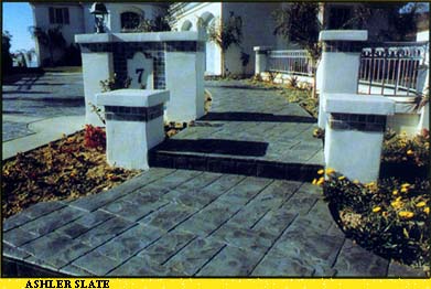 Piso em concreto estampado