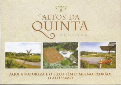 LOTEAMENTO ALTO PADRÃO - ALTOS DA QUINTA