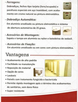 Divisórias Sanitárias em TS, Laminado estrutural,Divisórias para banheiro,Portas para banheiros.