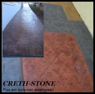Piso em concreto estampado