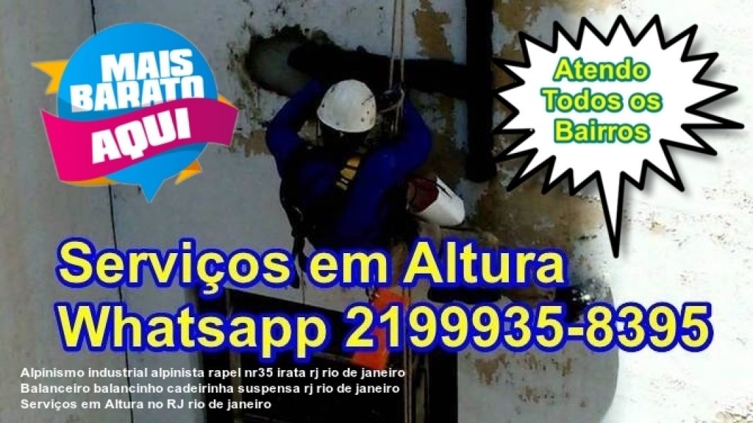 Serviço de alpinismo industrial Balanceiro balancinho rapel rj rio de janeiro 98155-7759 