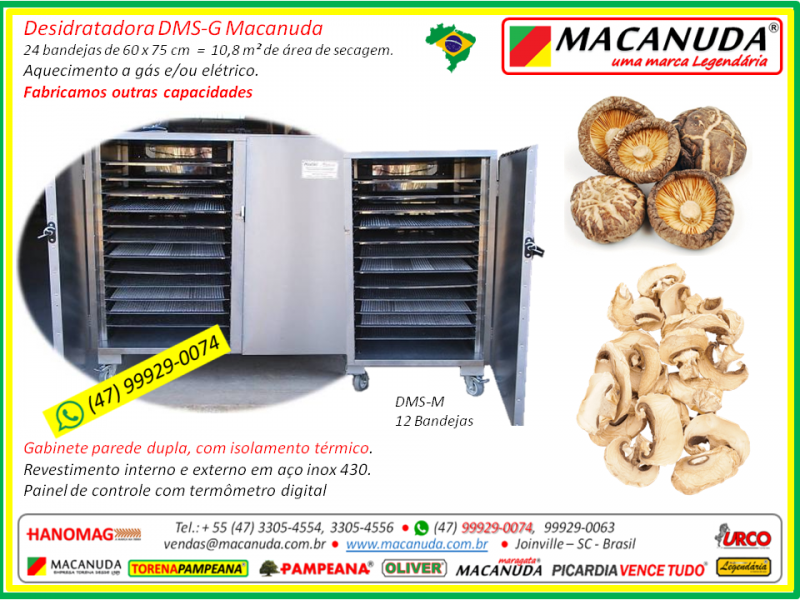 Desidratadoras Industriais de Alimentos MACANUDA Vendas no Paraná