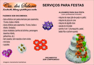 LANCHONETE, DELIVERY E PRODUTOS PARA EVENTOS