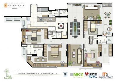 LUANA GONÇALVES - Apto 4 quartos 182,82m² no Noroeste