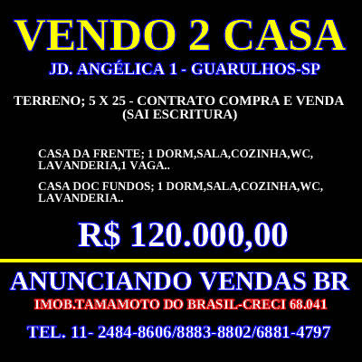 VENDO CASA - JD. ANSALCA - GUARULHOS-SP