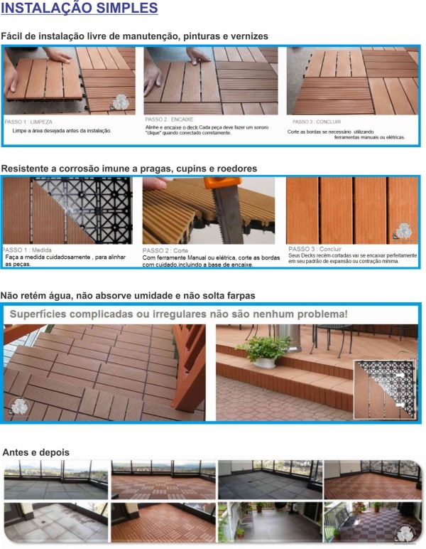 Deck plástico ecológico Compre direto com entrega