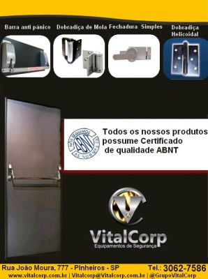 VITALCORP PORTAS CORTA FOGO - BLINDAGEM ARQUITETÔNICA E SERRALHERIA