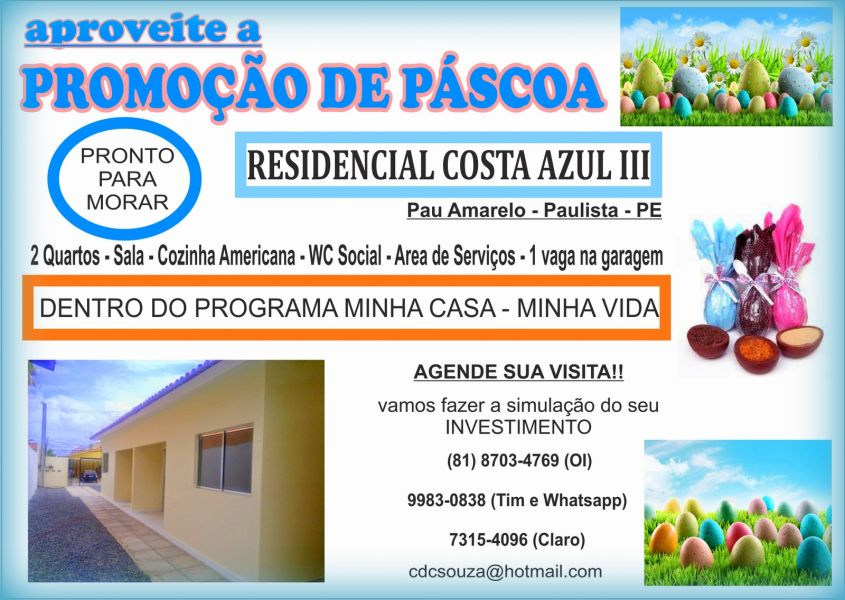 Casa com 2 quartos - dentro do programa Minha casa minha vida
