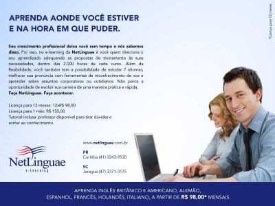 NetLinguae: Inglês, Alemão, Espanhol, Francês, Italiano presencial ou por e-Learning