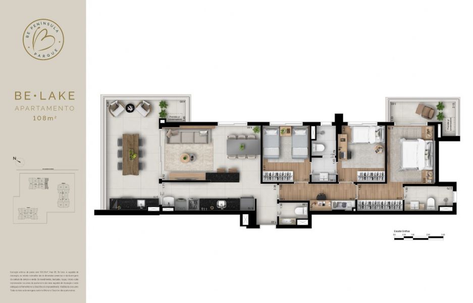 BePenínsula Coberturas 3 e 2 Suítes