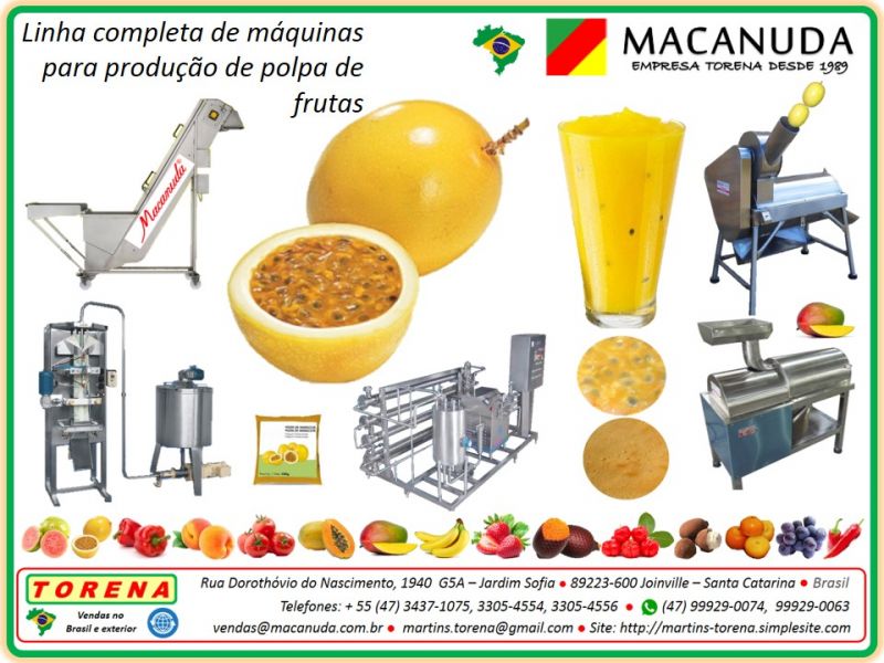 Maracujá de Pouso Alegre, produção de polpa com máquinário Macanuda