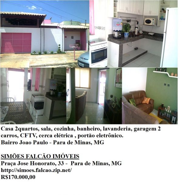 Casa em Para de Minas, MG 2 quartos bairro joao paulo