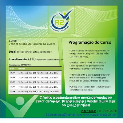 Curso: VENDER MUITO MAIS NO DIA DAS MÃES  