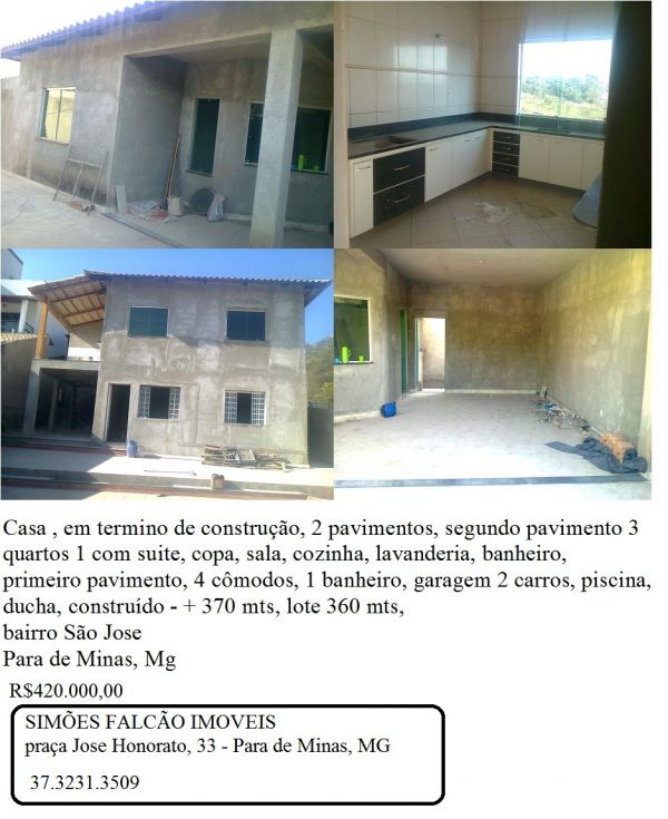 Casa 2 pavimentos em Para de Minas, MG 