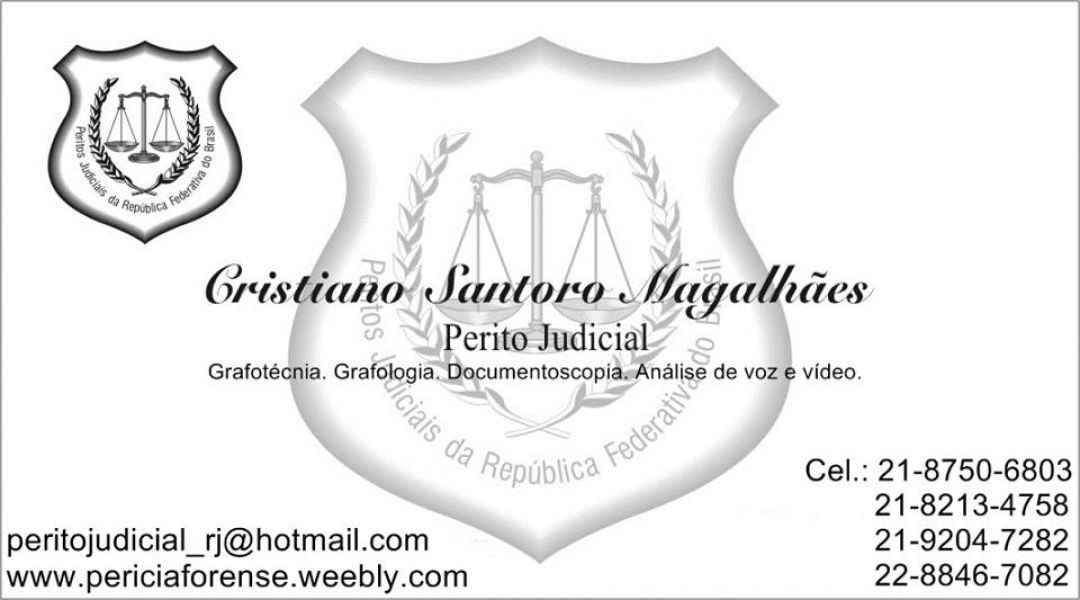 Pericia judicial grafotecnia e documentoscopia do rio de janeiro cristiano Santoro Magalhães