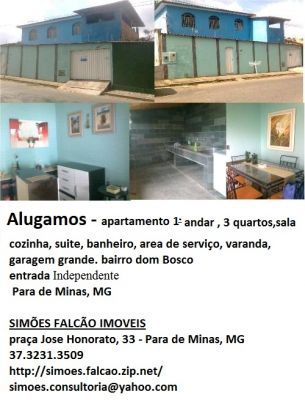 apartamento 3 quartos em para de minas, mg - SIMOES FALCAO IMOVEIS