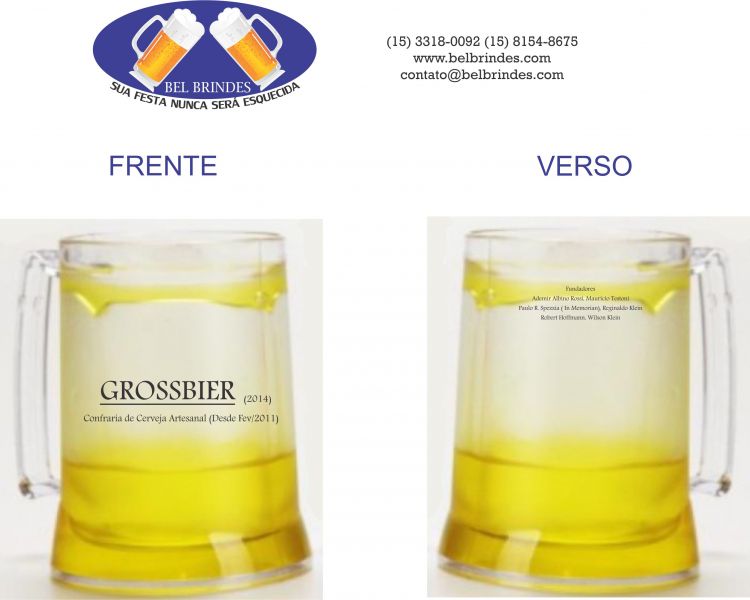Canecas de chopp com gel congelante