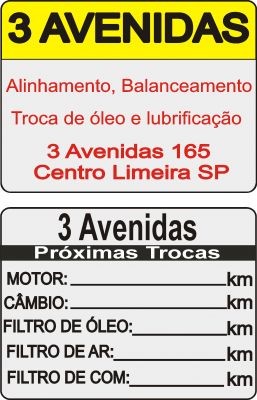 etiquetas adesivos selo de garantia troca de óleo, alinhamento,