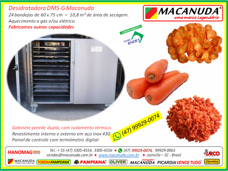 Desidratar Frutas Máquinas Industriais marca Macanuda