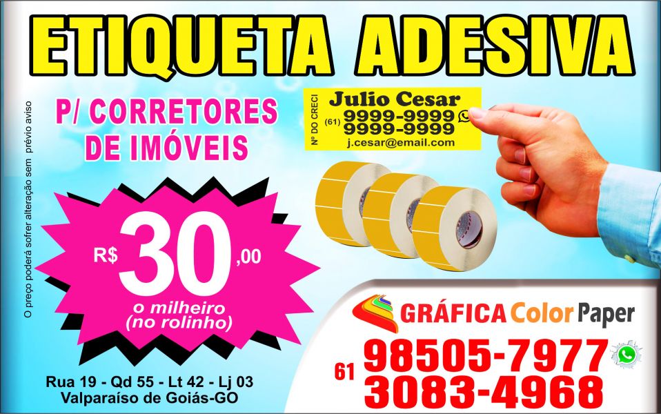 Etiqueta Adesiva para Corretor de Imóveis