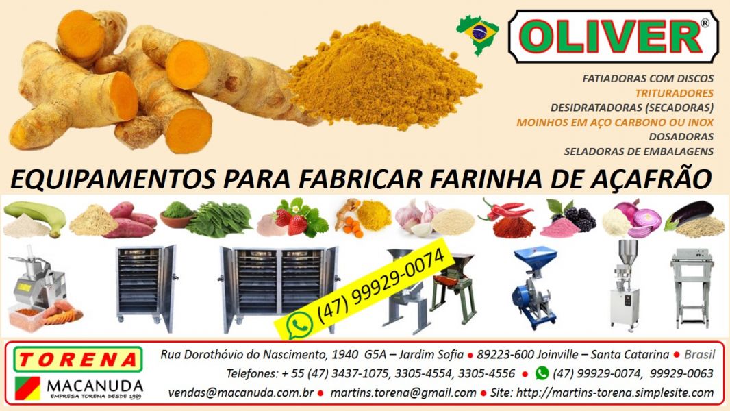Açafrão de Goiás, Máquinas para processar marca Oliver