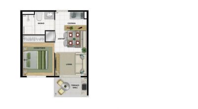 Apartamentos de 2 e 1 dormitórios com TERRAÇO GRILL e vaga de garagem