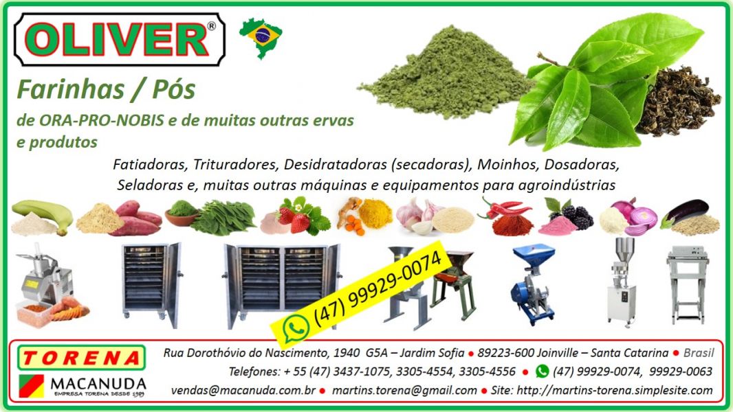 Fazer Pó de Ora-Pro-Nobis moinhos Oliver, qualidade Macanuda