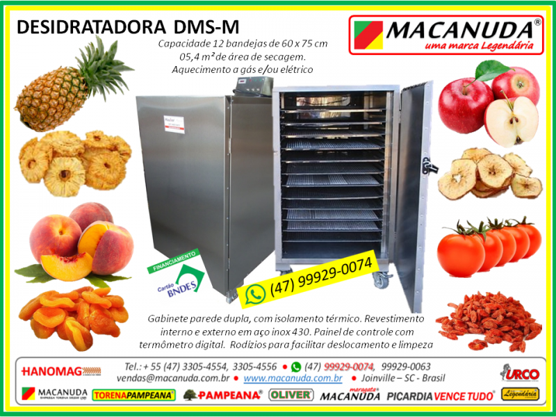 Desidratar Frutas Máquinas Industriais marca Macanuda