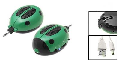 Mini Caixa de Som Portátil Notebook e Desktop - Com Entrada para Cartão de Memória - Joaninha