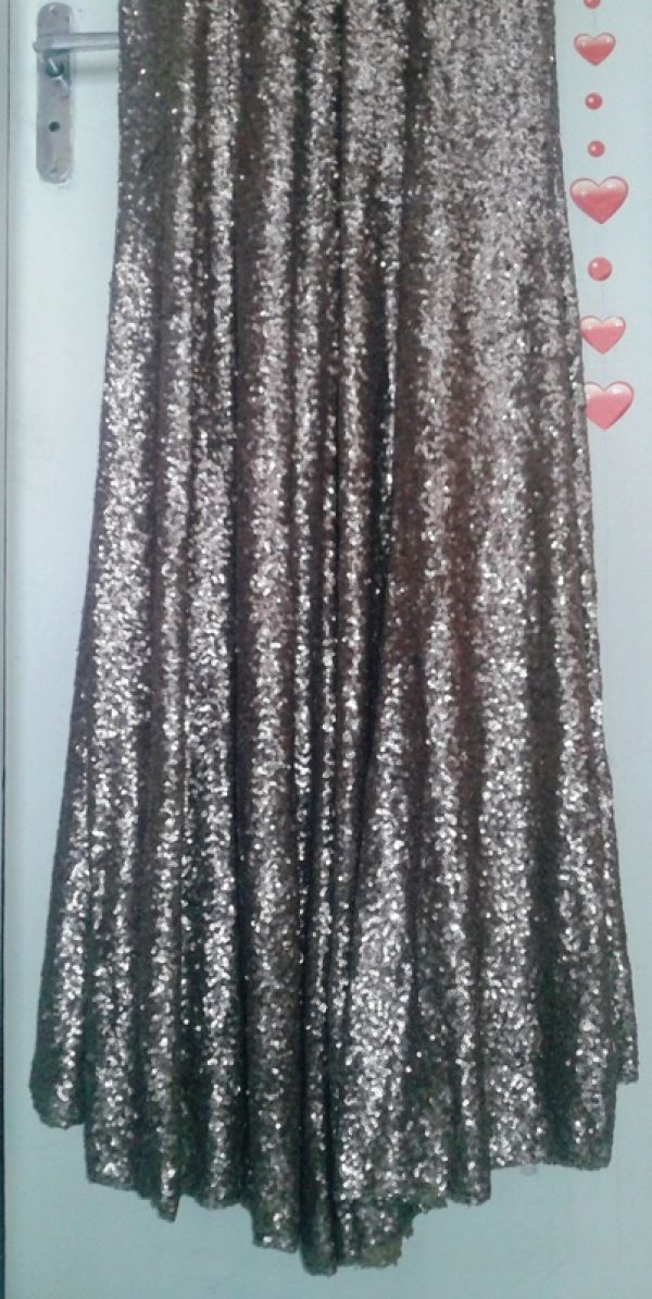 Vestido Longo Dourado Lantejolas Pronta Entrega No Brasil G