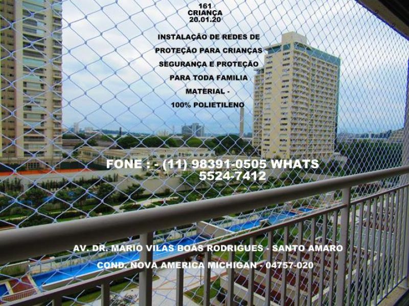 Redes de Proteção em Santo Amaro, (11) 98391-0505 zap 