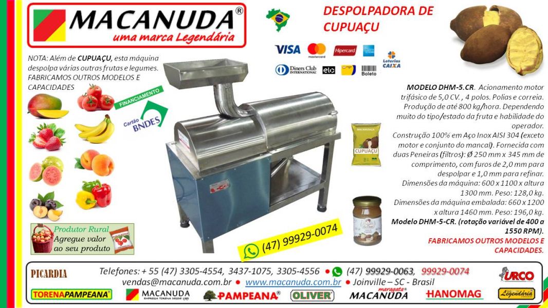 Despolpadeira de Frutas Pampeana Macanuda