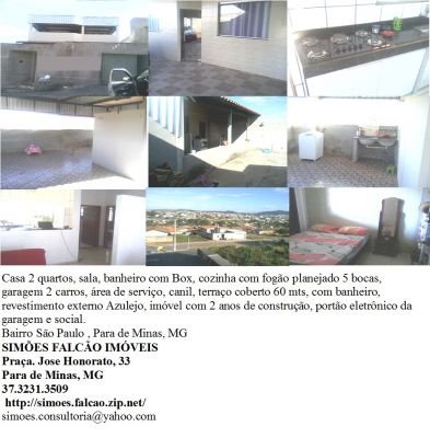 casa em para de minas, 2 quartos