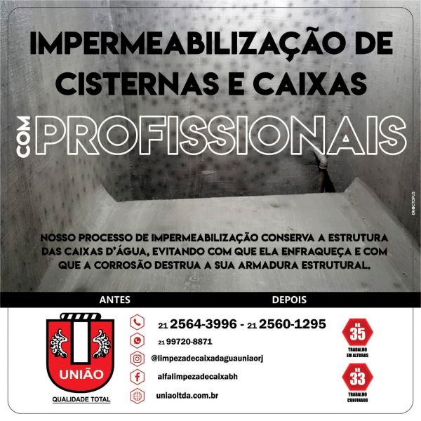 Impermeabilização caixa de água Rio de Janeiro