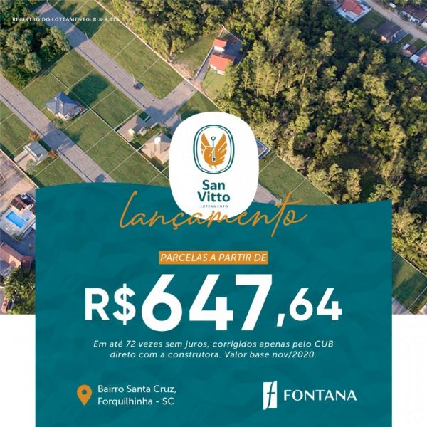 Loteamento San Vitto bairro Santa Cruz Forquilhinha