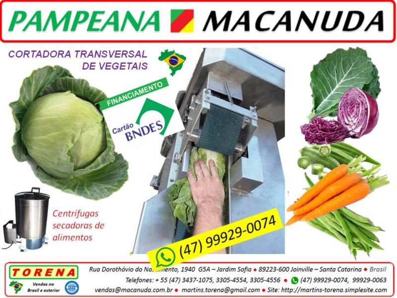 Pampeana Macanuda a máquina Industrial para hortaliças minimamente processadas