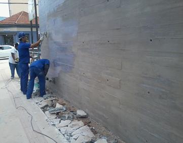 Concreto aparente trincas impermeabilização restauração 