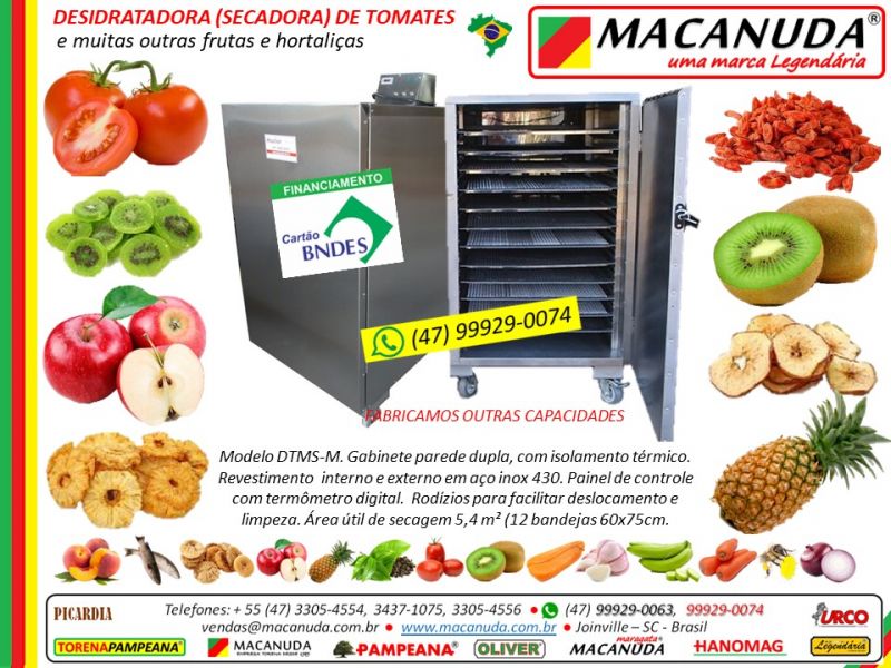 Fábrica de Tomate Seco e Outras Hortaliças Máquinas Macanuda