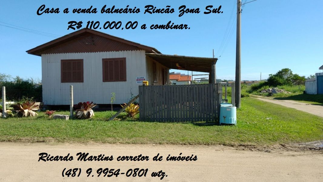 Terreno com casa a venda Balneário Rincão Zona SUL