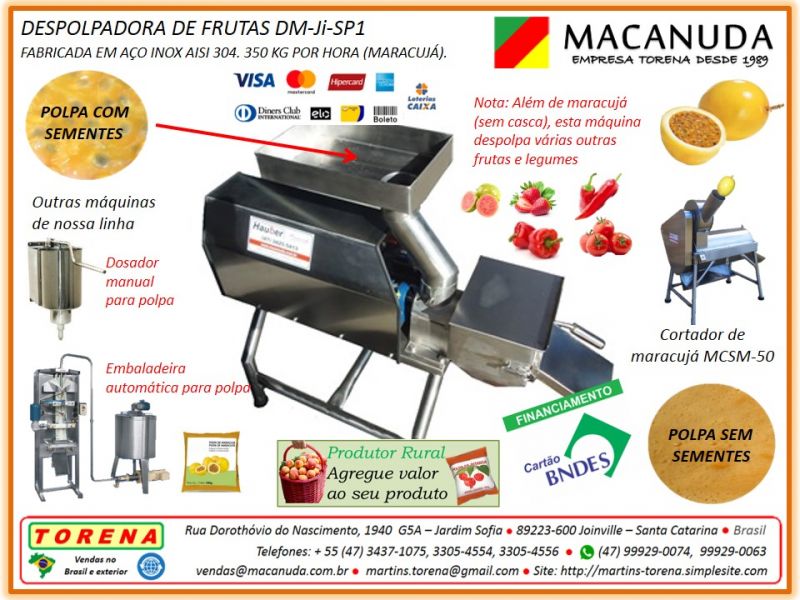 Indústria de Polpa de Maracujá Máquinas Macanuda Marca Legendária