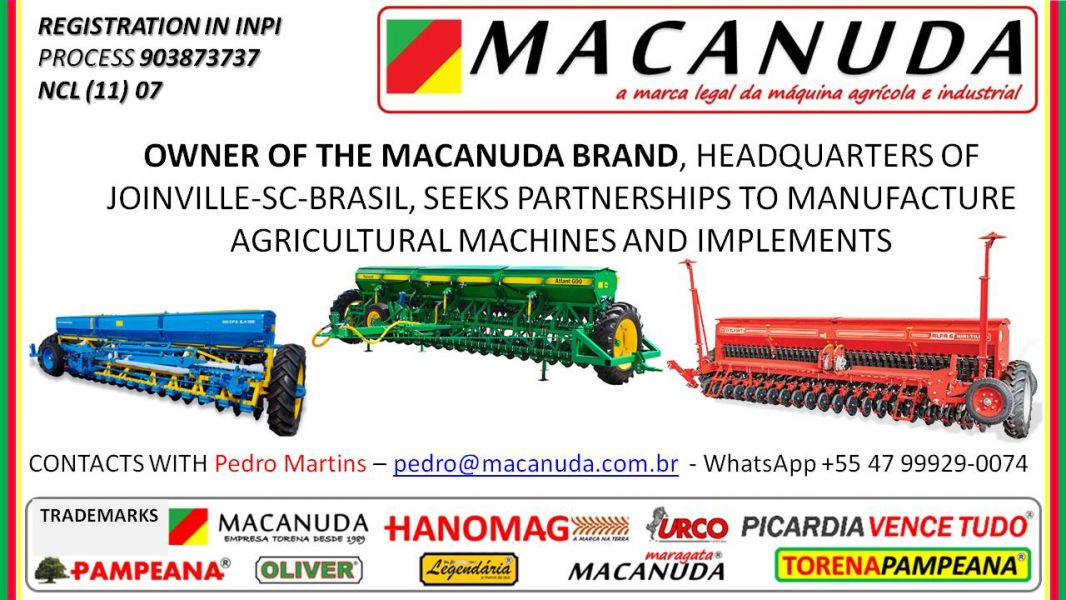 PLANTADEIRAS DE MILHO - Empresa MACANUDA Busca Parcerias Para Fabricação