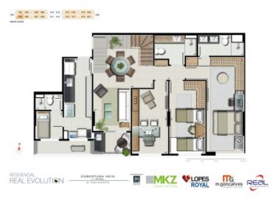 REAL EVOLUTION - Cobertura Duplex 3 quartos 211,97m² no Noroeste